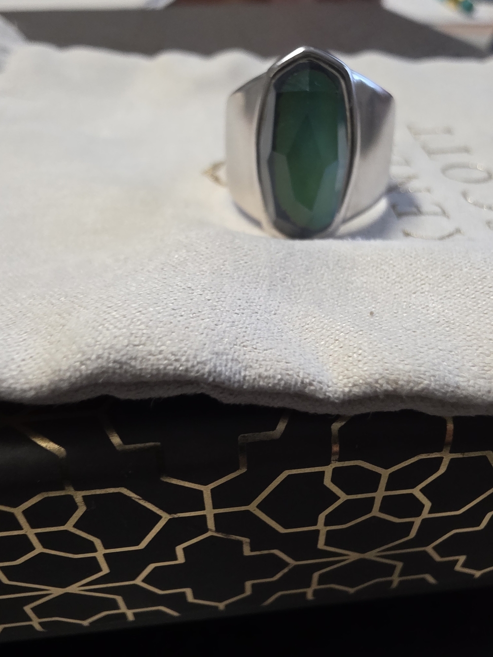 Kendra Scott Mood Ring In Silver Sz 8 - Picture 6 of 8